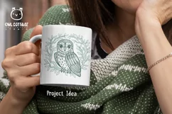 Owl in the Branches svg, Owl Zentangle svg, Owl in the Leave Product Image 6