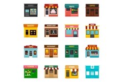 Local business icons set, flat style Product Image 1