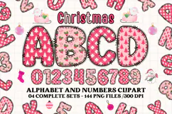 Christmas Alphabet png clipart, christmas letters doodle Product Image 1