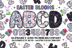 Easter Floral Alphabet &amp; Numbers Seamless Patterns PNG Product Image 2
