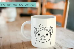 Pig with Bandana SVG, Farm animals SVG, Pig SVG, Piglet Product Image 4