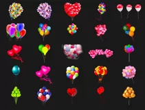 200 RED BALLOONS TRANSPARENT PNG FILES, PHOTOSHOP OVERLAYS Product Image 5
