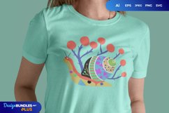 Snail Folk Art SVG Product Image 1