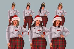 Christmas girl clipart, Plus size girl clipart, Xmas Product Image 6