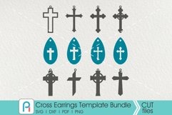 Earrings Svg, Earrings Template Svg, Cross Earrings Svg Product Image 1