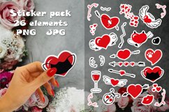 Heart stickers planner - Sticker bundle PNG - Print and cut Product Image 1