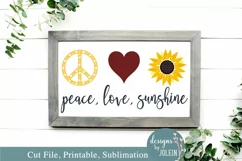 Peace, Love, Sunshine - SVG, Sublimation, Printable Product Image 1