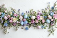 Colorful Easter Background, Easter Eggs Background PNG Product Image 1