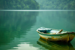 Boat on a Lake Background Wallpaper Product Image 1