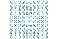 100 metier icons set, cartoon style Product Image 1