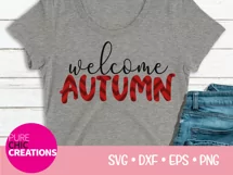 Fall SVG|Welcome Autumn|Fall Quote SVG|SVG DXF PNG EPS Product Image 3