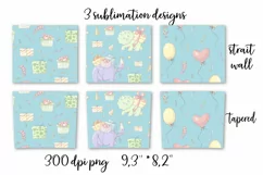 Dino's birthday sublimation design. Skinny tumbler wrap Product Image 6