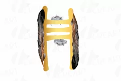 Tribal golden alphabet with feathers clip art, png files Product Image 16