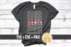 Santa - Buffalo Plaid Christmas Mirror Word SVG PNG DXF Product Image 1