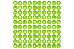 100 creative marketing icons set green circle Product Image 1