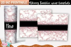 Rose gold marble 20 oz Skinny Tumbler wrap sublimation Product Image 2