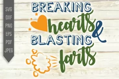Breaking Hearts and Blasting Farts Svg. Funny Baby Bib Svg. Product Image 2