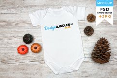 Mockup baby bodysuit JPG and PSD smart object | Fall mockup Product Image 1