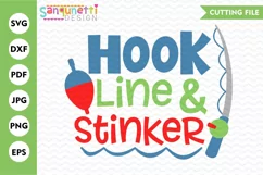 Hook Line and stinker | kids fishing SVG Product Image 1
