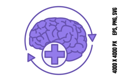 Colored Recovery Mental Health Icon Product Image 1