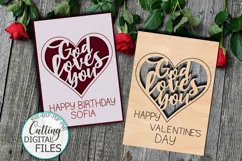 Love Birthday Card svg dxg cut out papercut template Product Image 1