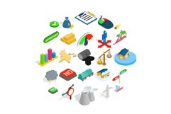 Pennant icons set, isometric style Product Image 1