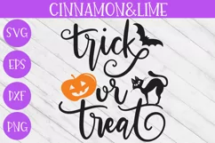 Halloween SVG - Trick or Treat - Wood Sign Hand-Lettered Product Image 1