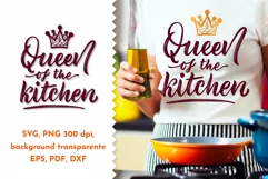 Kitchen quotes Queen of the kitchen, crown. SVG, PNG Product Image 1