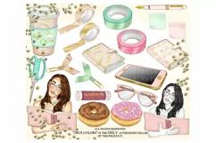 Planner Girl Clip Art/Planner Girl Clipart/planner girl Product Image 4
