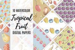 Tropical Fruit Seamless Patterns Digital Paper Watercolor Product Image 1