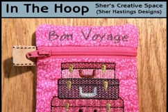 Bon Voyage Zipper Bag / Fully Lined, 4X4 HOOP Product Image 1