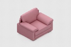 Isometric Arm Chair 3D isolated render Product Image 1