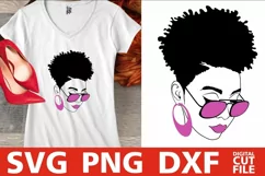 Best Seller - Black Woman with glasses svg, Natural Hair svg Product Image 1
