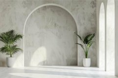 Modern minimalist interior with potted plants Product Image 1