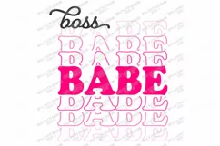 Boss Babe - Girl Woman Stacked Mirrored SVG DXF EPS Product Image 2