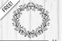 Floral X-mas Wreath SVG, Christmas Decor Cut File Product Image 3