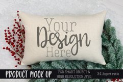 Decorative winter pillow w.florals Craft mock up | PSD & JPG Product Image 1