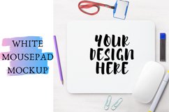 White Mouse-pad Mock Up|4042x3982px Product Image 1