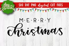 Merry Christmas - Hand Lettered SVG DXF PNG Digital Cut File Product Image 1