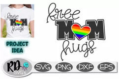 Free Mom Hugs - An LGBTQ pride smooth Cricut cutting file Product Image 1