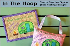 At Camp Mug Rug or Doorknob Hanger Pattern - Machine Embroidery & Applique Product Image 1