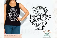 Funny coffee quote, this mama runs on coffee in SVG,DXF,PNG Product Image 1