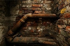 Rustic pipework in abandoned building Product Image 1