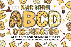 Wizard Magic School Alphabet Clipart, wizard letters doodle Product Image 1