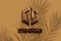 Bakery Logo mockup With Leaves Shadow Effects Product Image 1