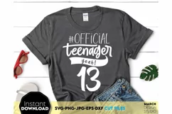 Official Teenager 13th SVG Birthday shirt SVG Happy Cheers Product Image 1
