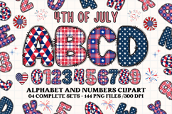 4th July Alphabet png clipart, independence letters doodle Product Image 1