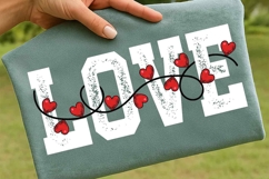 Retro Valentines Love PNG, Valentines Heart Png, Preppy Bow Product Image 1