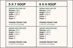 Cat & Dog Coasters - 4 x 4 and 5 x 7 Hoops Product Image 3