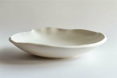 Elegant white ceramic plate on neutral background Product Image 1